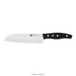 Cutlery Zwilling 2H4BZ4136 TWIN Signature 7-inch, hollow edge Santoku Knife