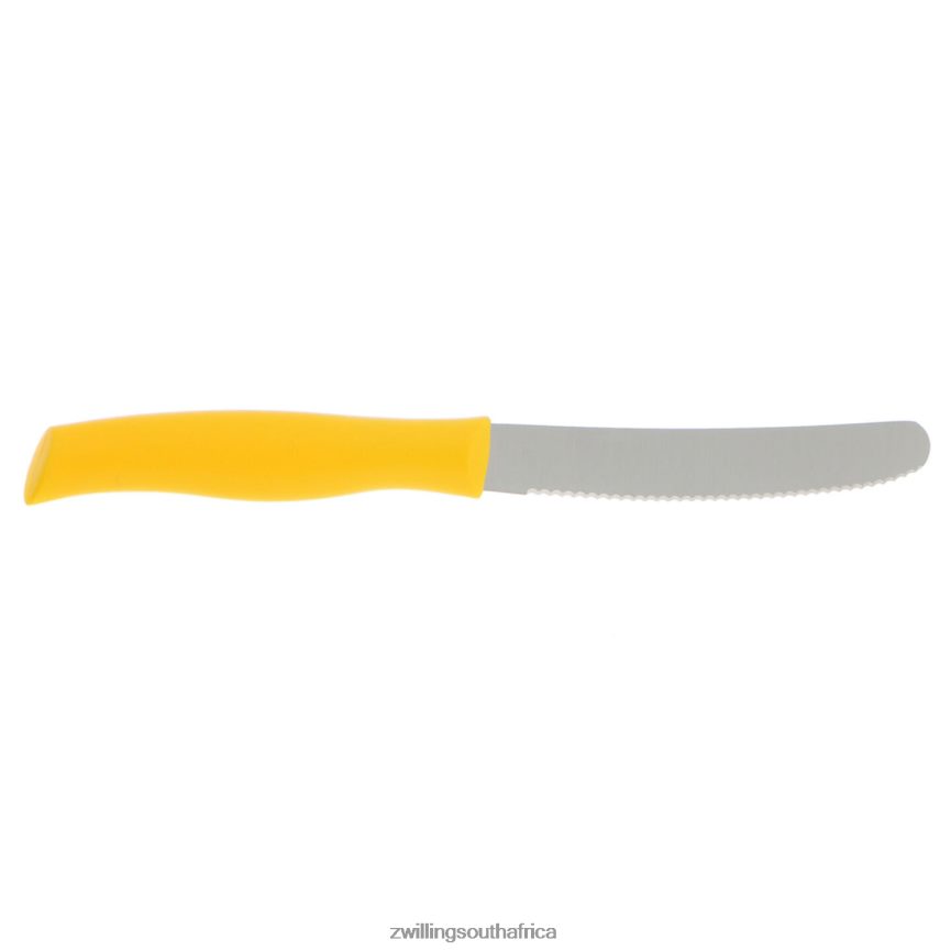 Cutlery Zwilling 2H4BZ4186 TWIN Grip 4.5-inch Utility Knife Yellow, serrated edge - Image 2