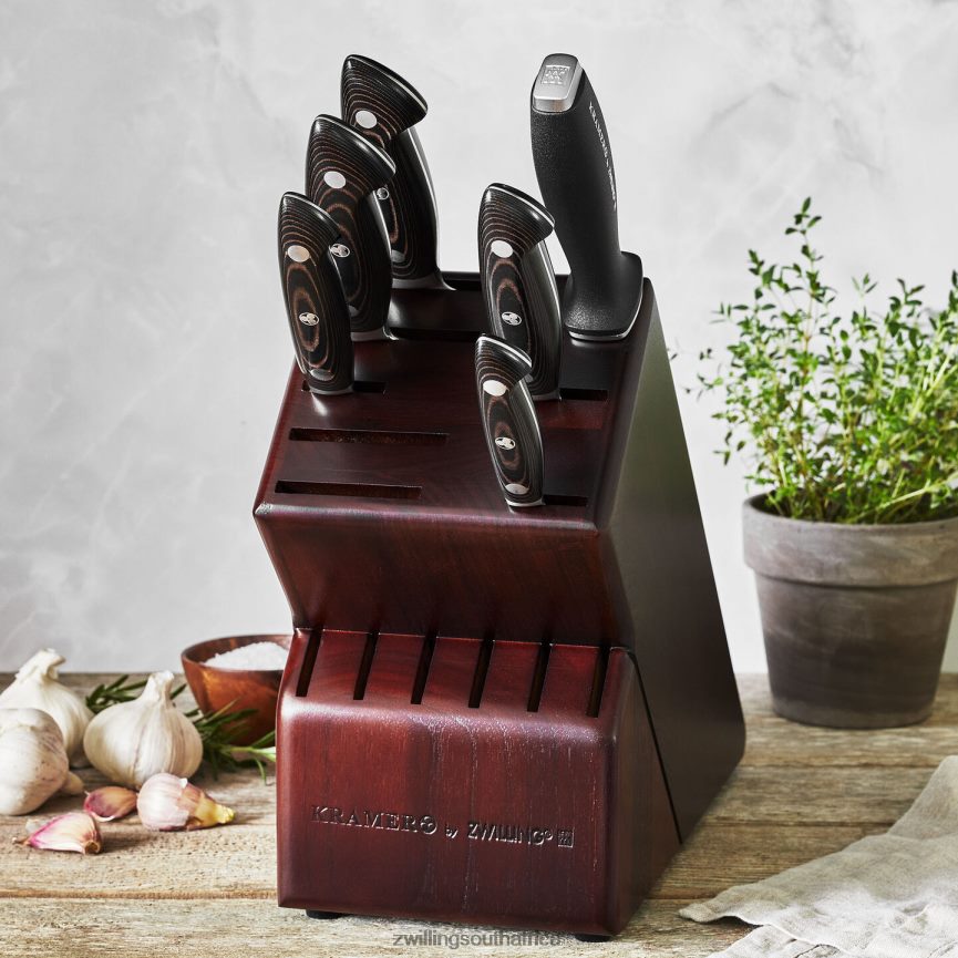 Cutlery Zwilling 2H4BZ4200 Kramer - EUROLINE Stainless Damascus Collection 7-pc, Knife block set, brown - Image 9