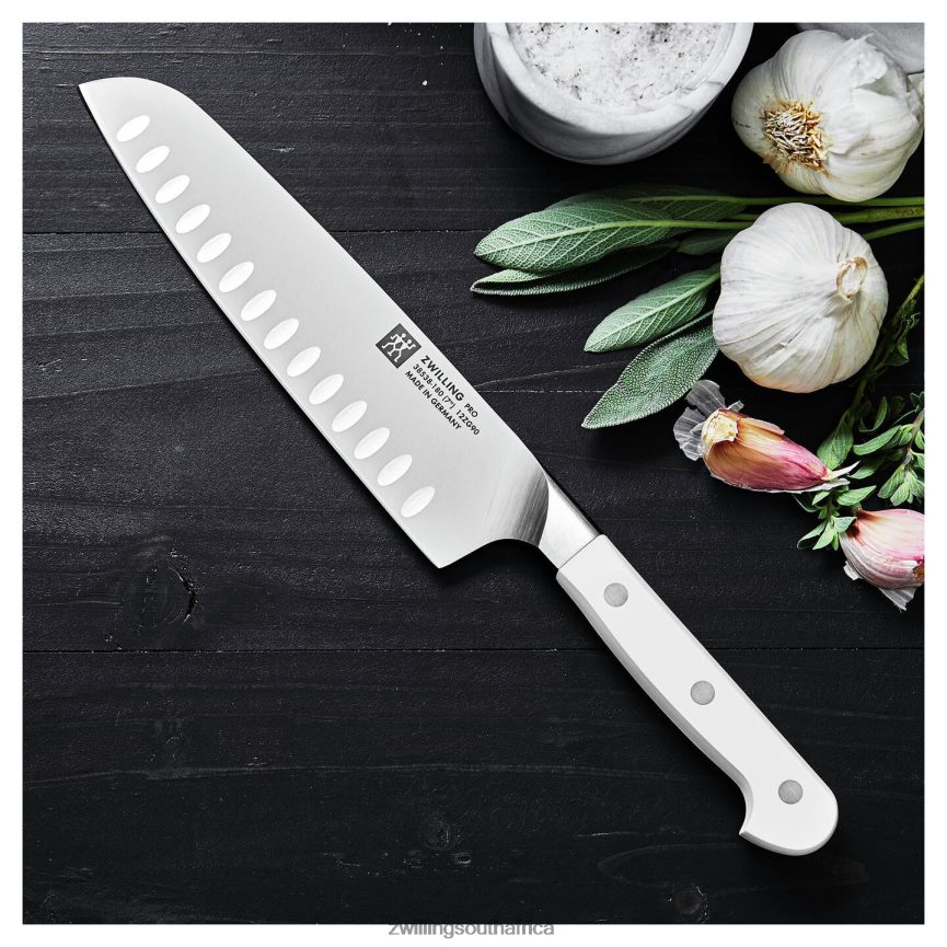 Cutlery Zwilling 2H4BZ4212 Pro le blanc 7-inch, hollow edge SLIM Santoku Knife - Image 3