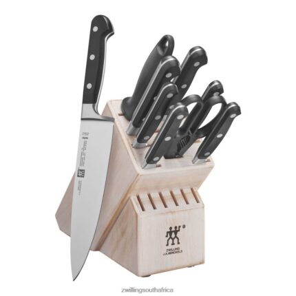 Cutlery Zwilling 2H4BZ4339 Professional S 10-pc, Block Set with White Rustic Rubberwood Block, rustic white