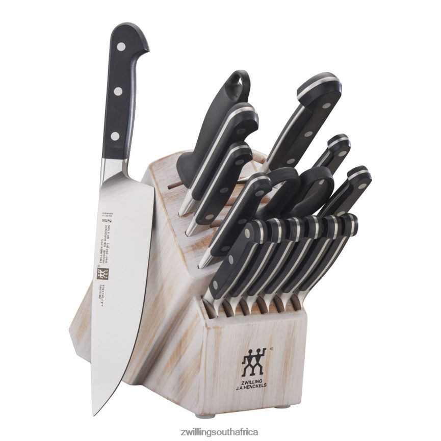 Cutlery Zwilling 2H4BZ433 Pro 16-pc, Knife block set, rustic white - Image 1