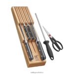 Cutlery Zwilling 2H4BZ436 Pro 7-pc, Block Set with Beechwood In-Drawer Knife Tray, natural