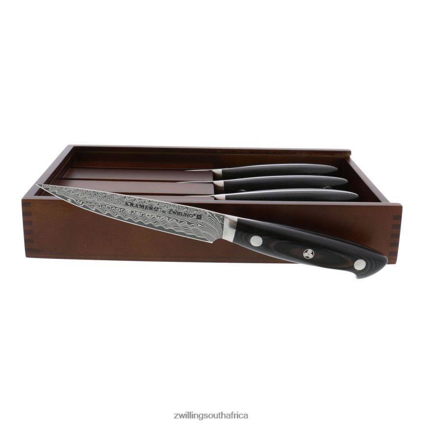 Cutlery Zwilling 2H4BZ4376 Kramer - EUROLINE Stainless Damascus Collection 4-pc, Steak Knife Set - Image 1