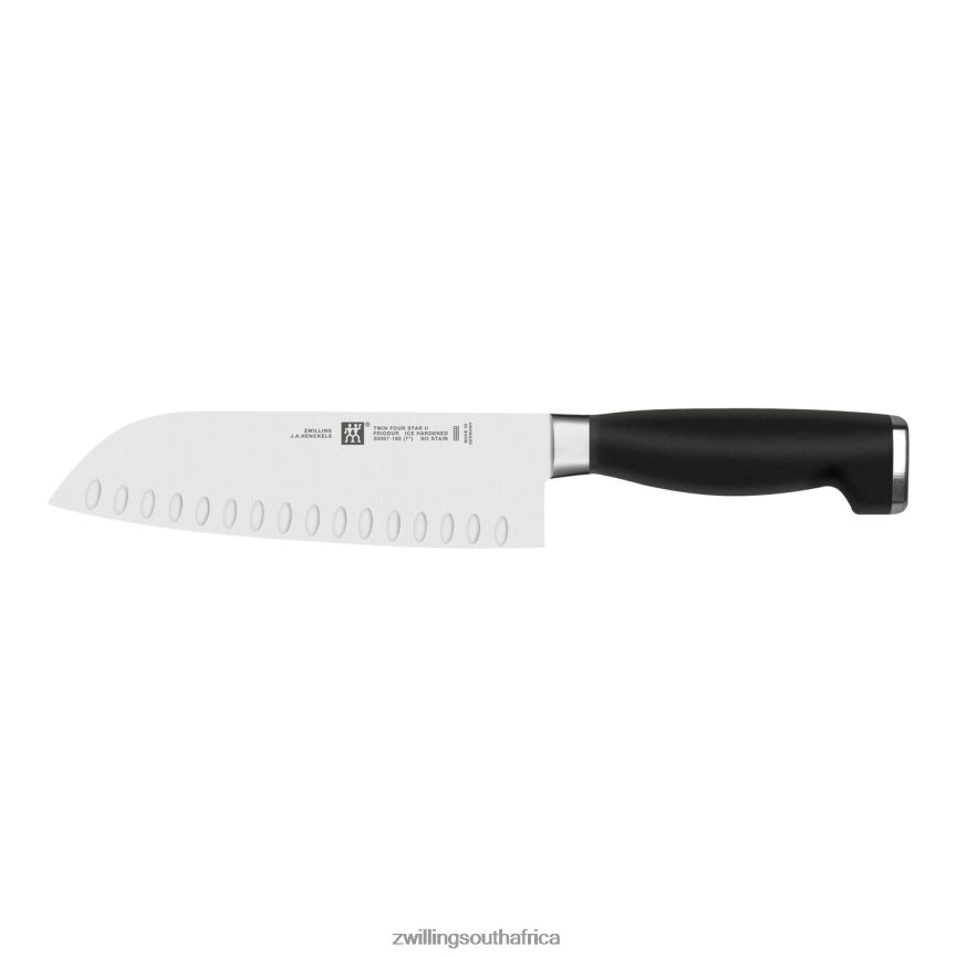 Cutlery Zwilling 2H4BZ4403 TWIN Four Star II 7-inch, hollow edge Santoku Knife - Image 1