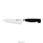 Cutlery Zwilling 2H4BZ4438 Four Star 5.5-inch Rocking Santoku Knife, hollow edge