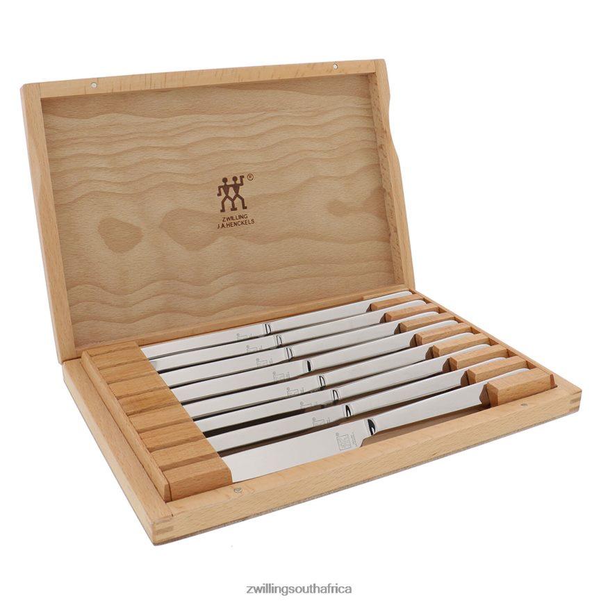 Cutlery Zwilling 2H4BZ452 Steak Sets 8-pc, Stainless Steel Steak Knife Set with Wood Presentation Case - Image 2