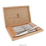 Cutlery Zwilling 2H4BZ452 Steak Sets 8-pc, Stainless Steel Steak Knife Set with Wood Presentation Case