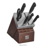 Cutlery Zwilling 2H4BZ48 Four Star 7-pc, Self-Sharpening Knife Block Set, silver-black