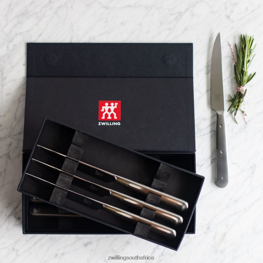 Cutlery Zwilling 2H4BZ49 Steak Sets 8-pc, stainless steel Porterhouse Steak Knife Set in Black Presentation Box - Image 4