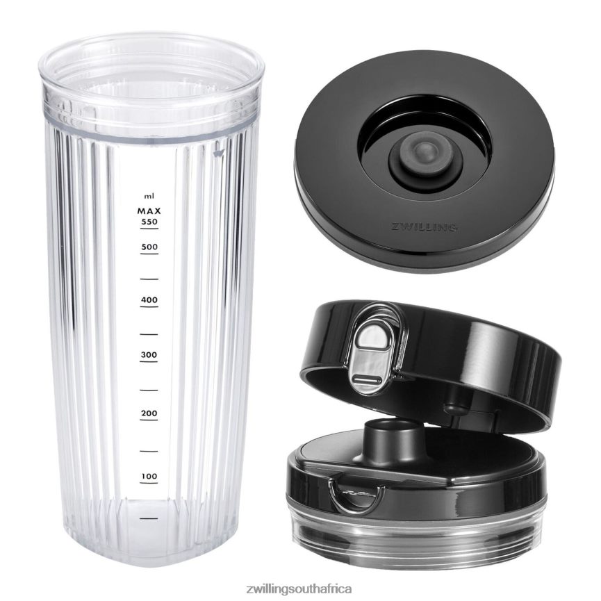 Electrics Zwilling 2H4BZ4585 Enfinigy Personal Blender Jar with Drinking Lid and Vacuum Lid - Black - Image 1