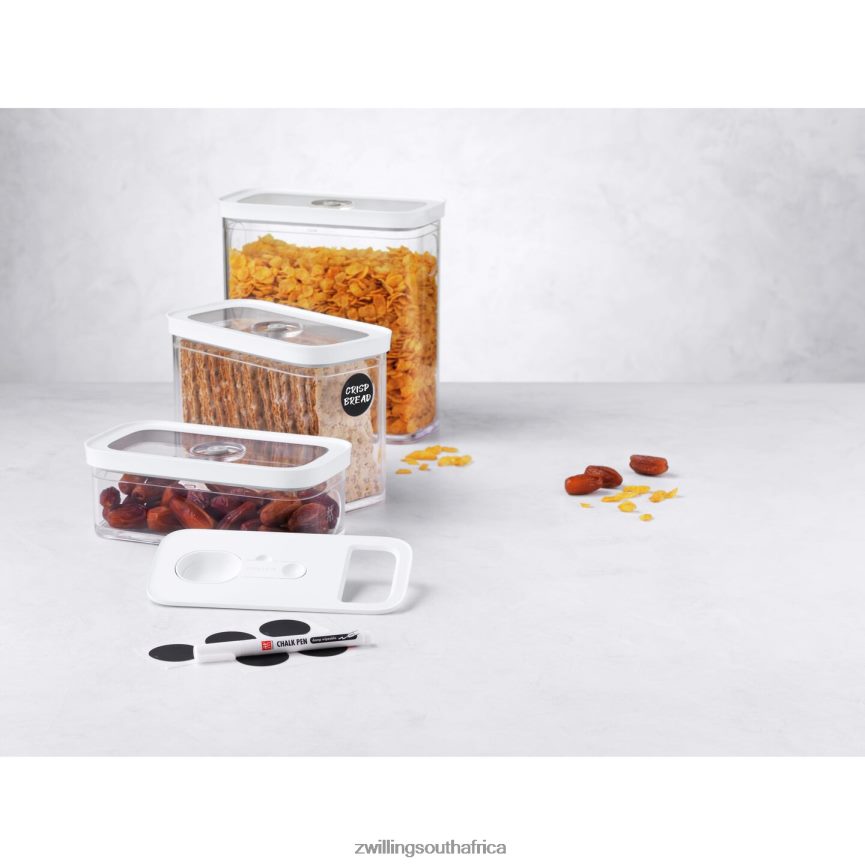 Kitchen Zwilling 2H4BZ4460 Fresh & Save CUBE Container Set, M / 5-pc, transparent-white - Image 3