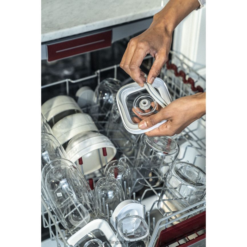 Kitchen Zwilling 2H4BZ4460 Fresh & Save CUBE Container Set, M / 5-pc, transparent-white - Image 9