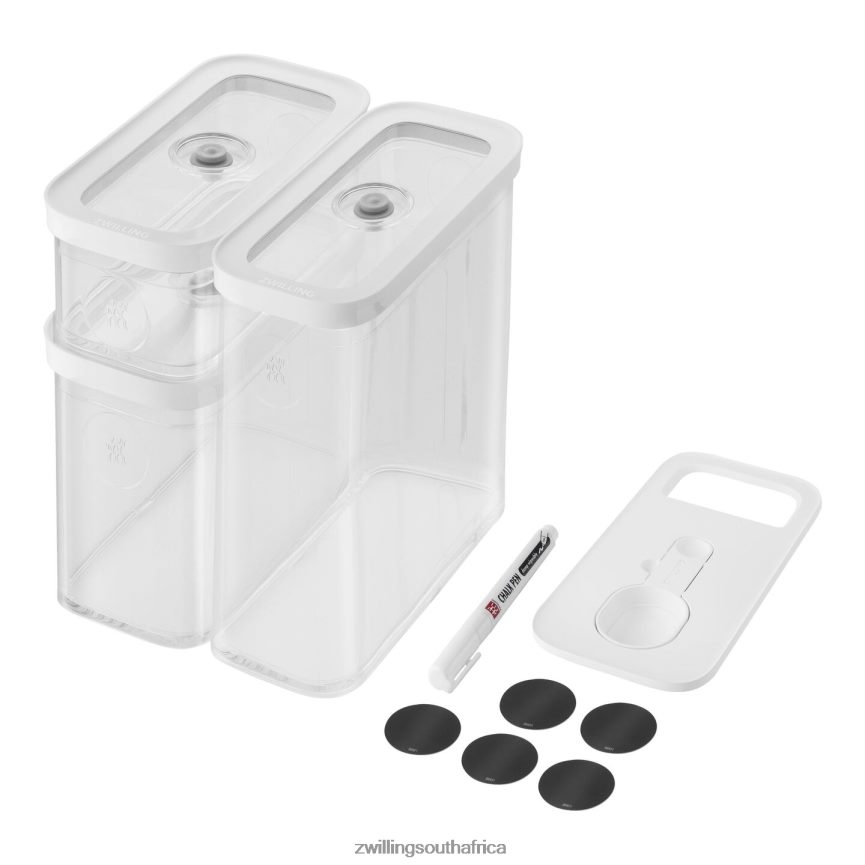 Kitchen Zwilling 2H4BZ4460 Fresh & Save CUBE Container Set, M / 5-pc, transparent-white - Image 1