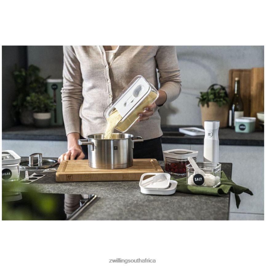 Kitchen Zwilling 2H4BZ4478 FRESH & SAVE CUBE CONTAINER SET WITH VACUUM PUMP, MEDIUM, 6-PC, TRANSPARENT-WHITE - Image 7