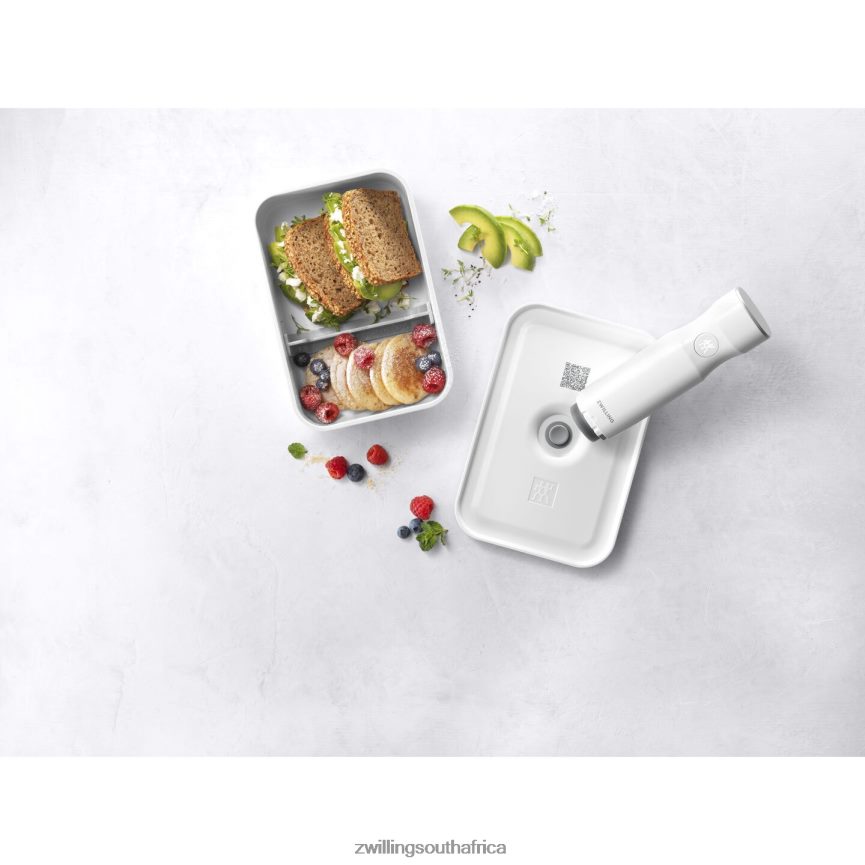 Kitchen Zwilling 2H4BZ4514 Fresh & Save L Flat Vacuum lunch box, plastic, white-grey - Image 6