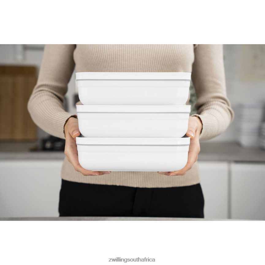 Kitchen Zwilling 2H4BZ4514 Fresh & Save L Flat Vacuum lunch box, plastic, white-grey - Image 8