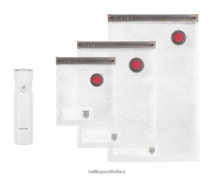 Kitchen Zwilling 2H4BZ4524 Fresh & Save Pump and Bag Set, S/M/L / 4-pc, white