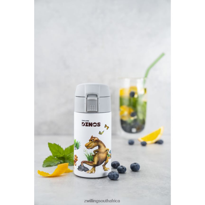 Kitchen Zwilling 2H4BZ4534 Dinos Dinos Drinking Bottle, 350 ml, stainless steel, white-grey - Image 5